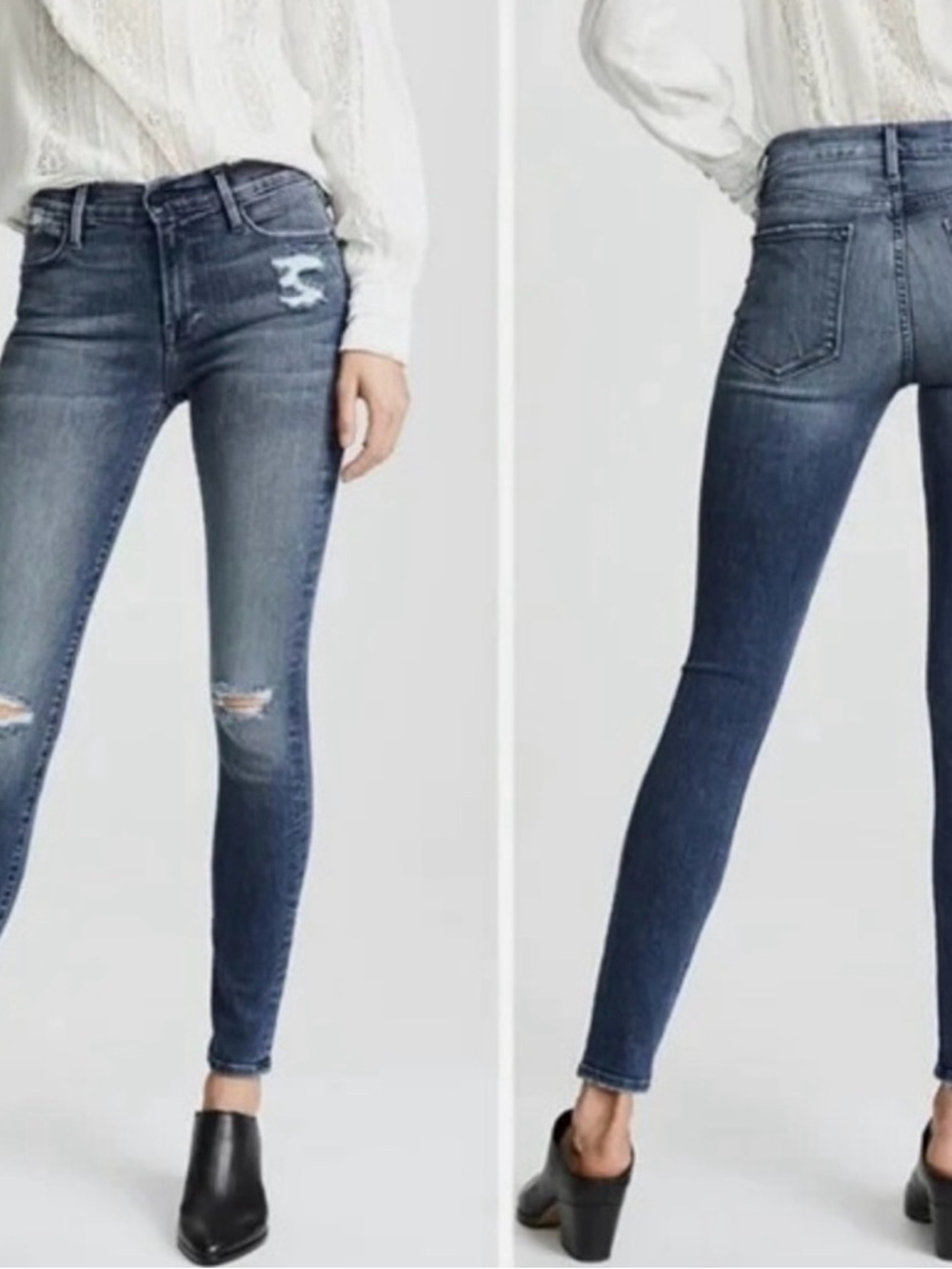 Frame Denim Women's High Rise Jeans - Dark Blue